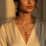 将图像加载到图库查看器中, Silver Orange Gemstone Beaded Necklace | Women's Jewelry Gift