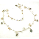 Load image into Gallery viewer, Silver Pearl Labradorite Necklace for Women | Daily Wear