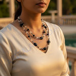 Load image into Gallery viewer, Black Onyx & Crystal Bead Necklace | Women's Long Necklace