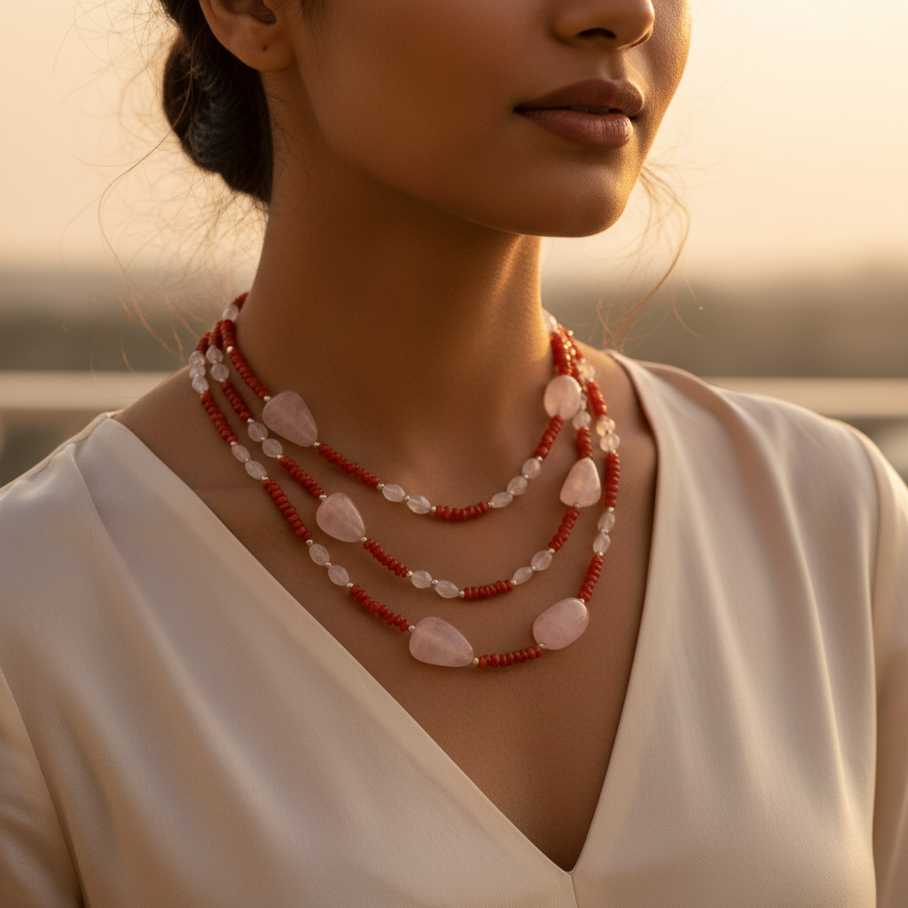 Gemstone beaded necklace for women | fashion jewelry gift