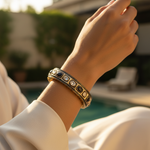 Load image into Gallery viewer, gold plating Bangle Bracelet with Gemstones | Luxury Jewelry for Women