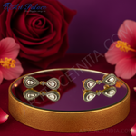 Load image into Gallery viewer, Gold Teardrop Dangle Earrings | Diamond Accents | Gift for Her