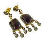 Load image into Gallery viewer, Ruby Drop Earrings | gold plating Vermeil & Diamond Accent Jewelry