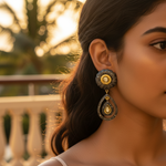 Load image into Gallery viewer, Gold Diamond Flower Drop Earrings | Luxury Women's Jewelry