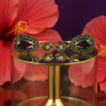 Load image into Gallery viewer, Ruby & Emerald Dangle Earrings | Vintage Style Jewelry