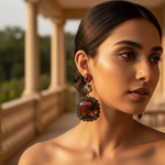 Load image into Gallery viewer, Ruby & Sapphire Dangle Earrings | Gemstone Jewelry for Women