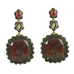 Load image into Gallery viewer, Ruby & Sapphire Dangle Earrings | Gemstone Jewelry for Women