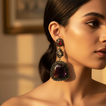 Load image into Gallery viewer, Sapphire & Ruby Drop Earrings for Women | Statement Jewelry