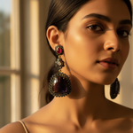 Load image into Gallery viewer, Sapphire & Ruby Drop Earrings for Women | Statement Jewelry