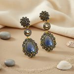 Load image into Gallery viewer, gold plating Sapphire Drop Earrings | Gemstone Jewelry for Women