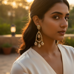 Load image into Gallery viewer, gold plating Teardrop Earrings with Diamond Accents | Women's Fashion