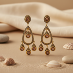 Load image into Gallery viewer, gold plating Teardrop Earrings with Diamond Accents | Women's Fashion