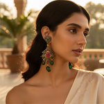 Load image into Gallery viewer, Emerald Ruby Earrings | Gold plating Plated | Women's Jewelry