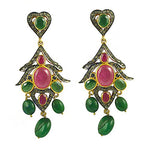 Load image into Gallery viewer, Emerald Ruby Earrings | Gold plating Plated | Women's Jewelry