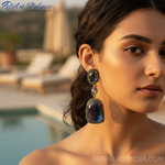 Load image into Gallery viewer, Sapphire & Diamond Drop Earrings for Women | Statement Jewelry