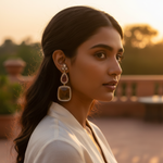 Load image into Gallery viewer, gold plating Ruby Sapphire Drop Earrings | Women's Luxury Jewelry