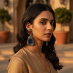 Load image into Gallery viewer, Sapphire & Ruby Drop Earrings | gold plating-Plated Jewelry for Women