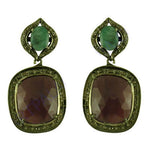 Load image into Gallery viewer, gold plating Tone Ruby & Emerald Earrings for Women | Statement Jewelry