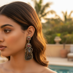 Load image into Gallery viewer, Sapphire & Ruby Drop Earrings | gold plating-Plated Jewelry | For Women