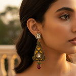 Load image into Gallery viewer, gold plating Tone Ruby Drop Earrings for Women | Statement Jewelry