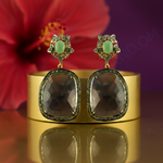 Load image into Gallery viewer, Gemstone Dangle Earrings | Green & Brown Stone Earrings for Women