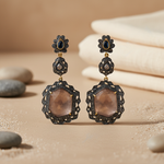 Load image into Gallery viewer, Gemstone Dangle Earrings | Oxidized Silver Earrings | For Women