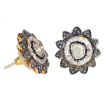 Load image into Gallery viewer, gold plating & Diamond Flower Stud Earrings | Women's Jewelry Gift
