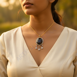 Load image into Gallery viewer, Gold Sapphire Diamond Pendant Necklace | Women's Fine Jewelry