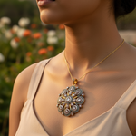 将图像加载到图库查看器中, gold plating Diamond Floral Pendant | Luxury Pendant for Women