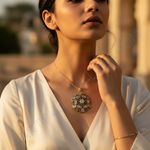 Load image into Gallery viewer, gold plating Diamond Floral Pendant | Fine Jewelry for Women