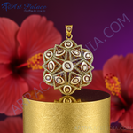 Load image into Gallery viewer, gold plating Diamond Floral Pendant | Fine Jewelry for Women