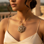 将图像加载到图库查看器中, gold plating Diamond Floral Pendant | Fine Jewelry for Women