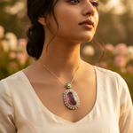 Load image into Gallery viewer, Sapphire & Diamond Pendant Necklace for Women | Luxury Jewelry