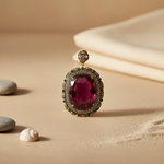 Load image into Gallery viewer, Ruby & Emerald Pendant Necklace | Vintage Style Jewelry Gift