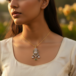 Load image into Gallery viewer, gold plating Emerald Pendant Necklace | Vintage Style Jewelry Gift