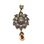 Load image into Gallery viewer, Vintage Ruby & Diamond Pendant | Floral Design | For Women