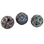 Load image into Gallery viewer, Gemstone Beaded Ball Bead | 925 Sterling Silver | For Jewelry Making