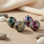 Load image into Gallery viewer, Gemstone Beaded Charm Beads | Silver Bead for Bracelet & Jewelry