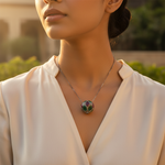 Load image into Gallery viewer, Gemstone Beaded Ball Pendant | Silver Ruby Emerald Jewelry