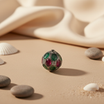 Load image into Gallery viewer, Gemstone Beaded Ball Pendant | Silver Ruby Emerald Jewelry