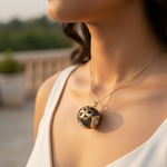 Load image into Gallery viewer, gold plating & Black Stone Orb Pendant | Fashion Jewelry Gift