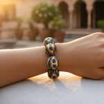 Load image into Gallery viewer, Sapphire & gold plating Beads | Oxidized Silver Beads for Jewelry