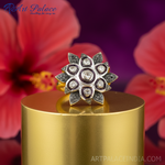 将图像加载到图库查看器中, 女士钻石花朵金戒指 | 个性戒指