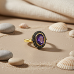 Load image into Gallery viewer, gold plating Amethyst Ring for Women | Gemstone Ring | Gift