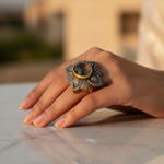 Load image into Gallery viewer, gold plating Ring with Gemstone and Diamond Accents | Women's Ring