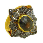 Load image into Gallery viewer, gold plating Ring with Gemstone and Diamond Accents | Women's Ring