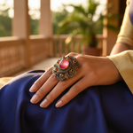 Load image into Gallery viewer, gold plating Ruby & Diamond Ring for Women | Statement Jewelry