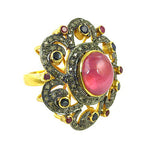 Load image into Gallery viewer, gold plating Ruby & Diamond Ring for Women | Statement Jewelry