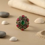 Load image into Gallery viewer, Ruby Emerald Diamond Ring - Gemstone Jewelry for Women