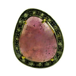 Load image into Gallery viewer, Pink Tourmaline & Diamond Ring | Silver Ring for Women